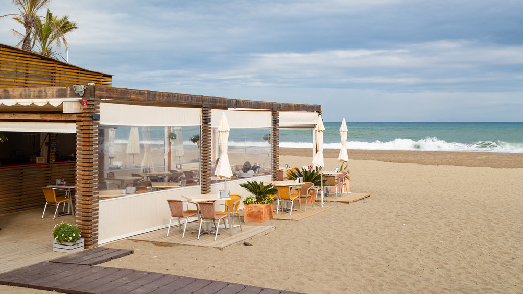 Puerto Banus Beach which includes a sandy beach and general coastal views