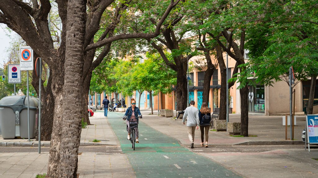 La Buhaira mostrando ciclismo de ruta y un parque y también una mujer