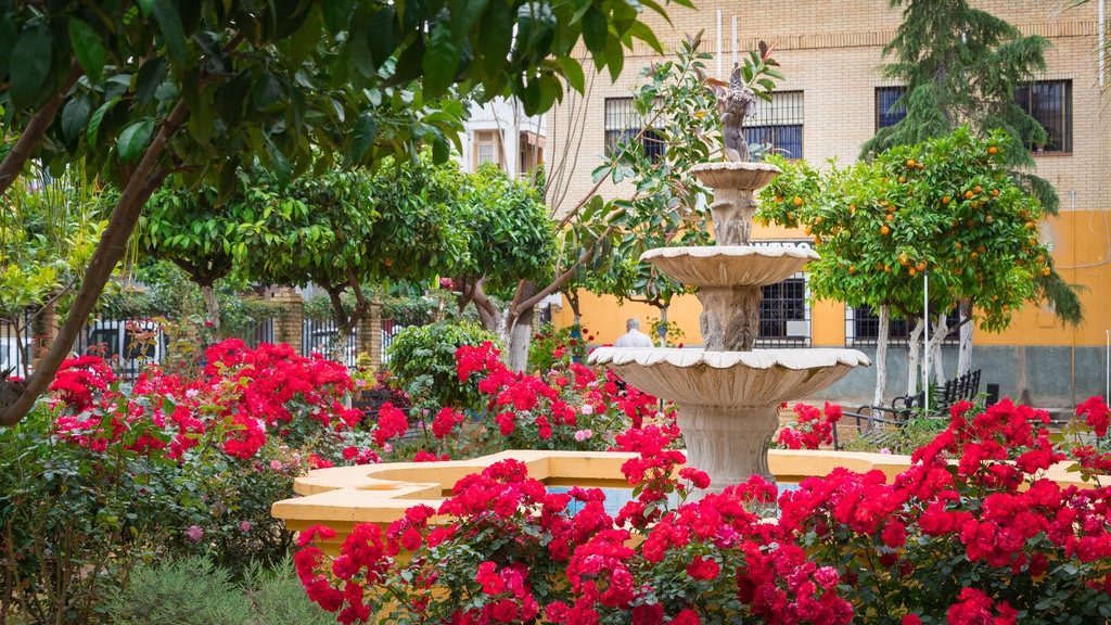 Bellavista showing flowers, a garden and a fountain