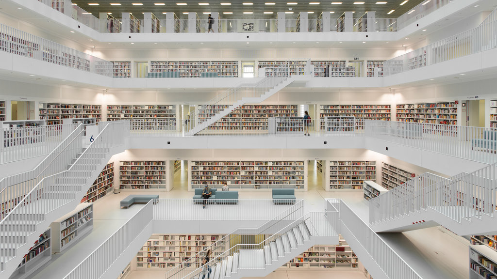 Public Library Stuttgart featuring interior views