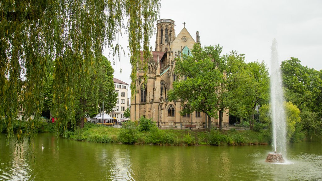 Germany which includes heritage architecture, a church or cathedral and a fountain