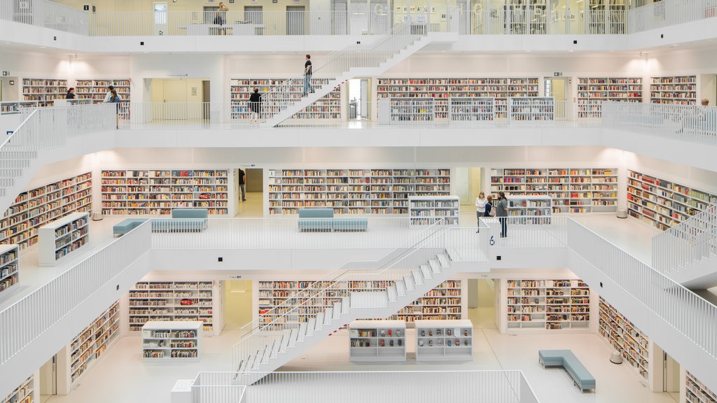 Public Library Stuttgart showing interior views