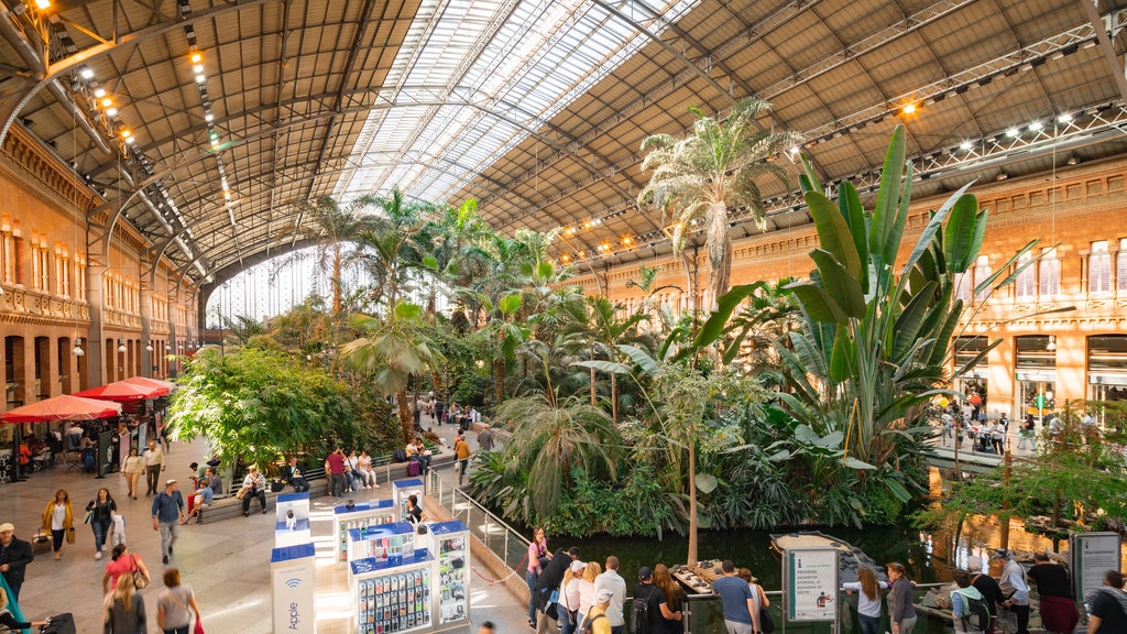 Madrid ofreciendo vistas interiores y compras y también un pequeño grupo de personas