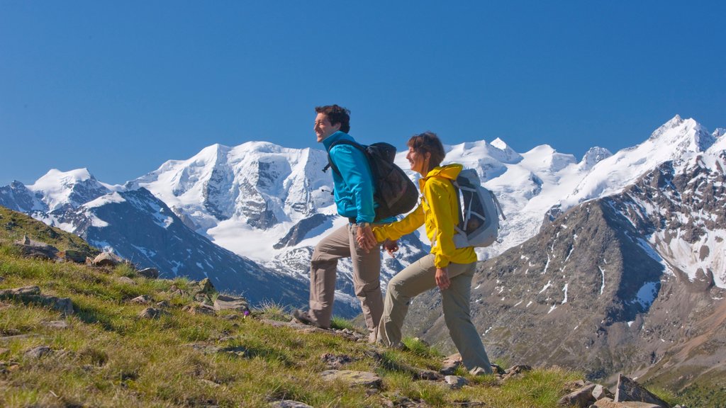 St. Moritz featuring snow, hiking or walking and mountains