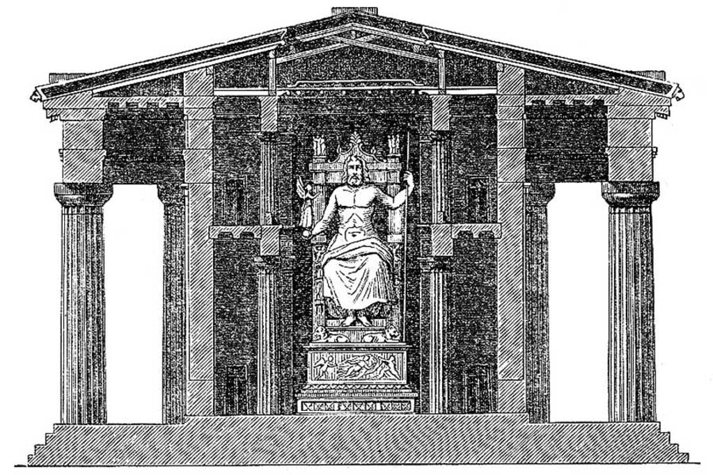 La Statua di Zeus a Olimpia, Illustratzione da 