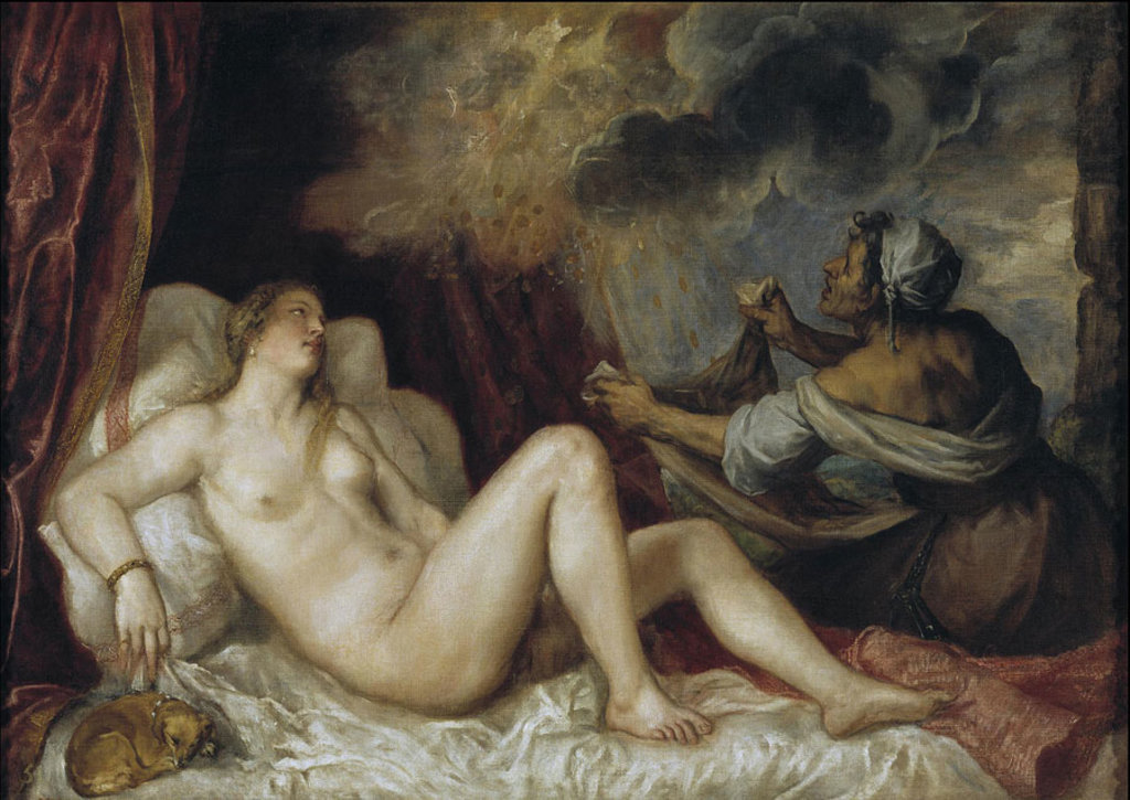 La Danae di Tiziano (1553) -   , via Wikimedia Commons