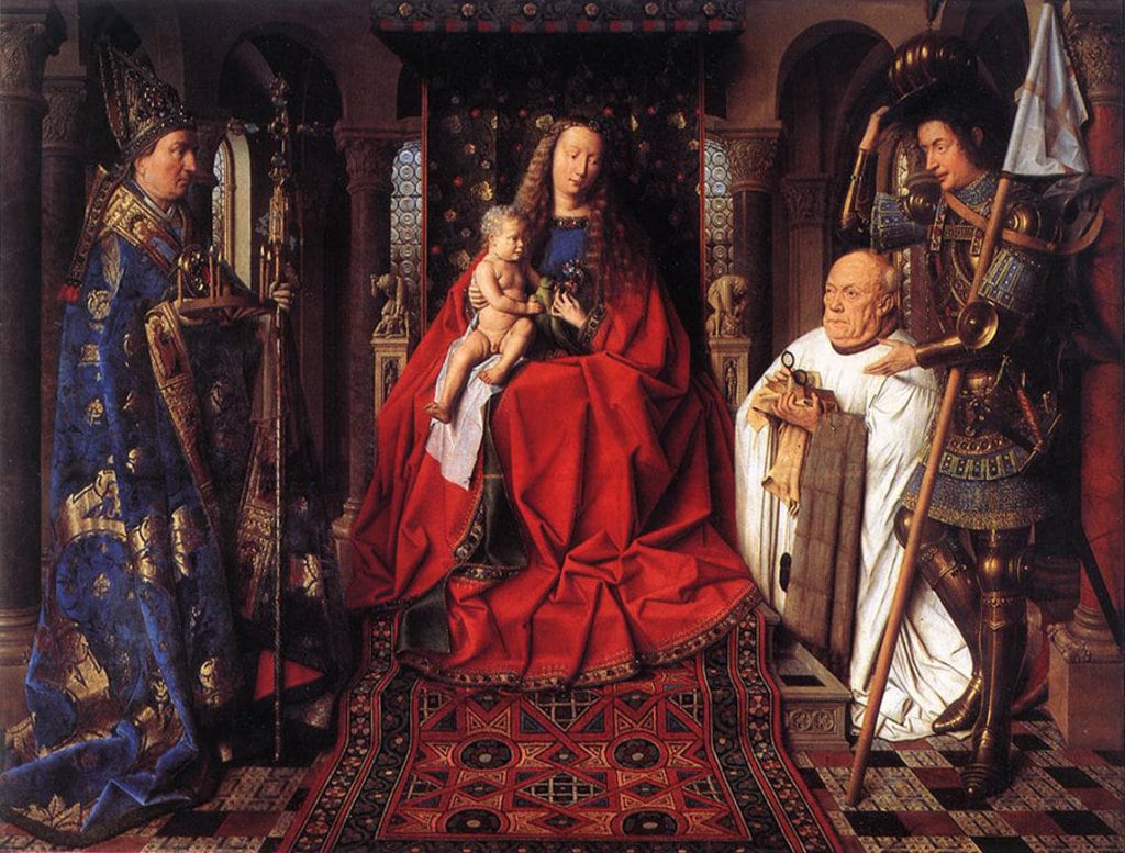 La famosa Madonna del canonico van der Paele di Van Eyck - fonte www.allartpainting.com  