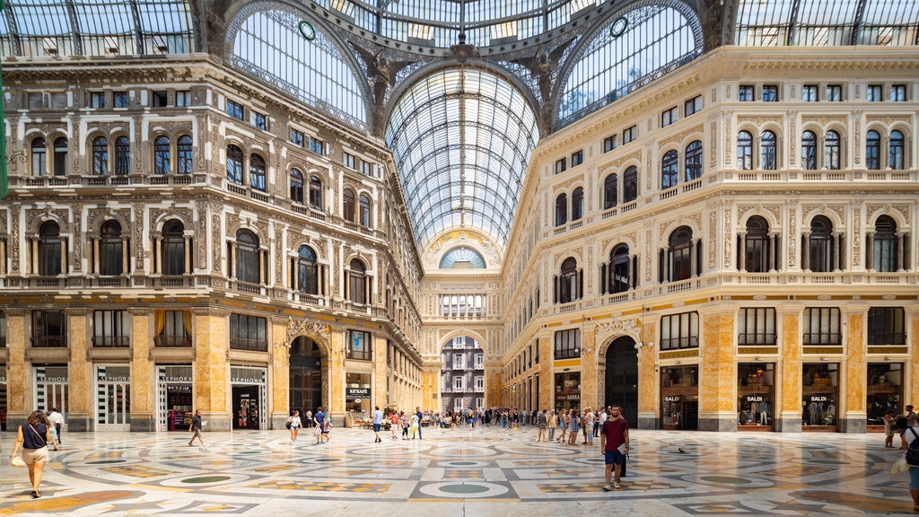 Galleria Umberto featuring interior views, a square or plaza and heritage elements