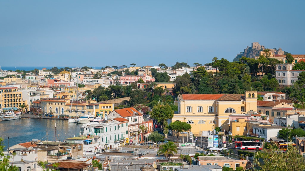 Ischia Port showing a coastal town and landscape views