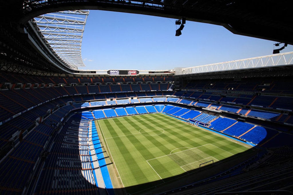 Lo stadio Santiago Bernabeu di Madrid, sede della prima squadra della città, il Real Madrid