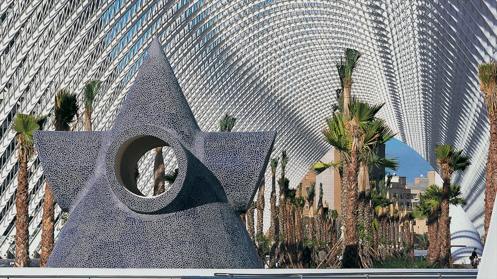 Ciudad de las Artes y las Ciencias mostrando arte y un monumento