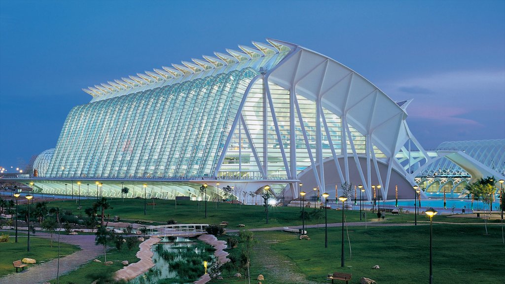 City of Arts and Sciences showing a park, a city and modern architecture