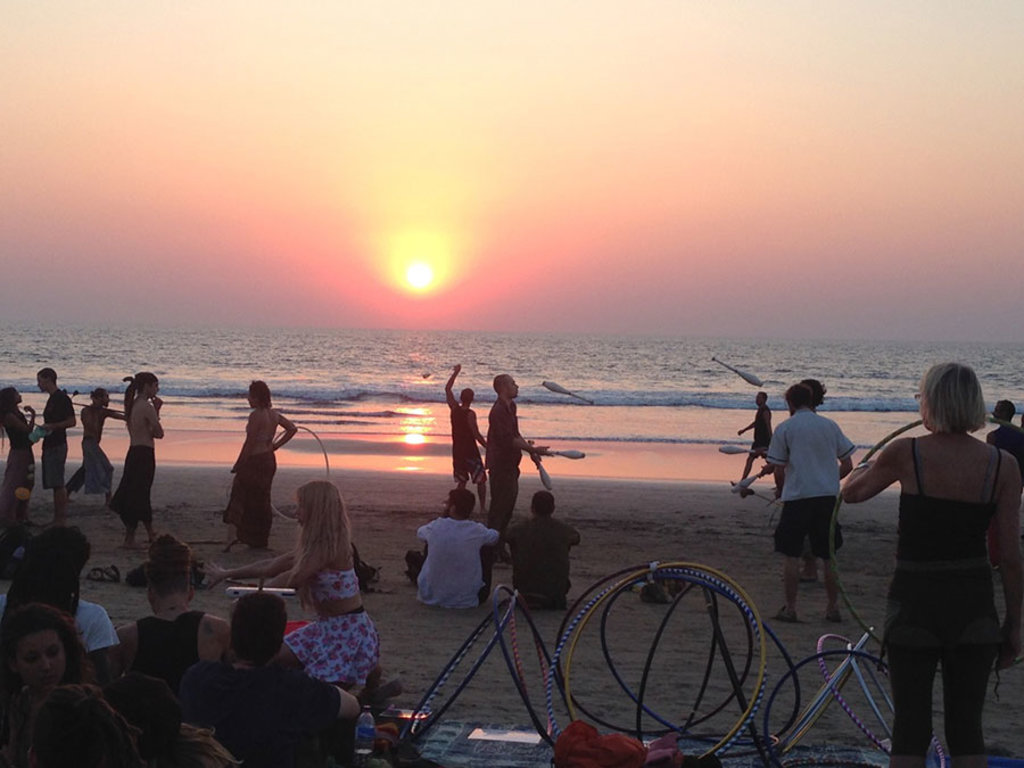 Una delle tante spiagge di Goa al tramonto. Courtesy Raffaella Caiconti