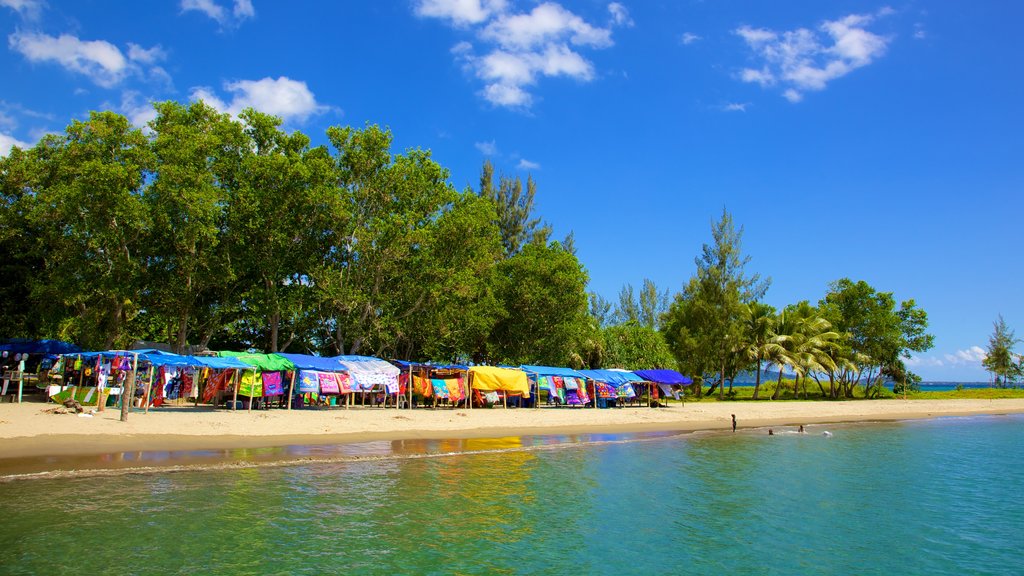 Mele Bay which includes a sandy beach and tropical scenes