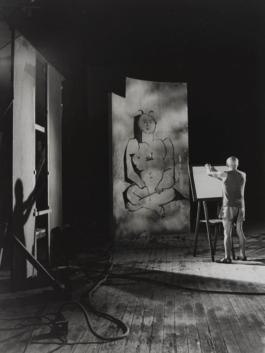 André Villers Picasso au travail, 1955 Photo © André Villers, Adagp, Paris 2016/Coll. Bibliothèque Nationale de France © Succession Picasso