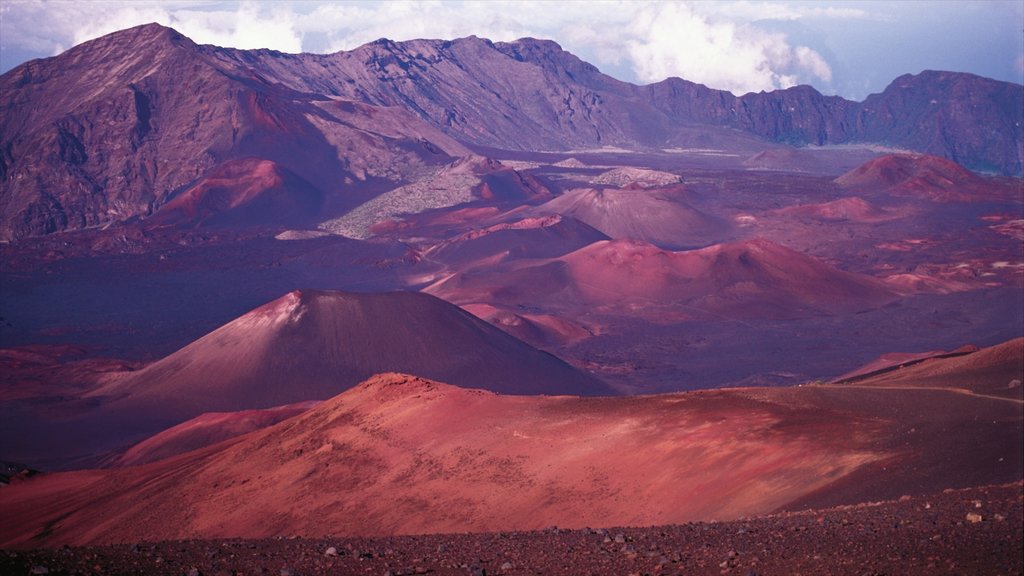 Haleakala Crater which includes tranquil scenes, landscape views and mountains