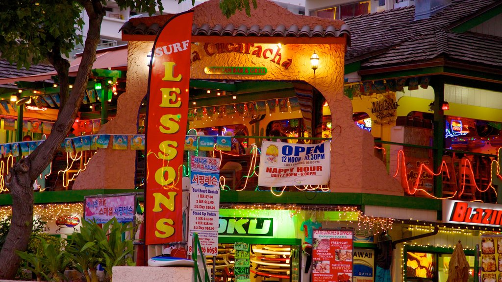 Waikiki Beach showing signage