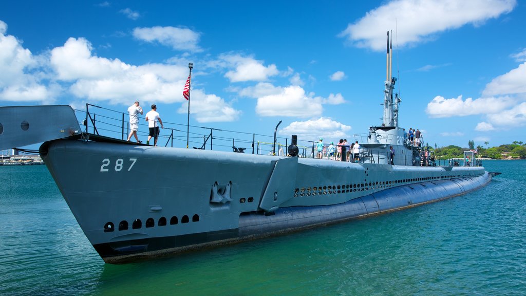 USS Bowfin Submarine Museum and Park showing a bay or harbour