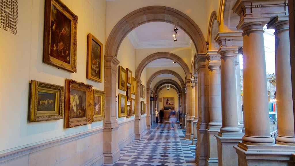 Galeria de arte e museu que inclui vistas internas e arte