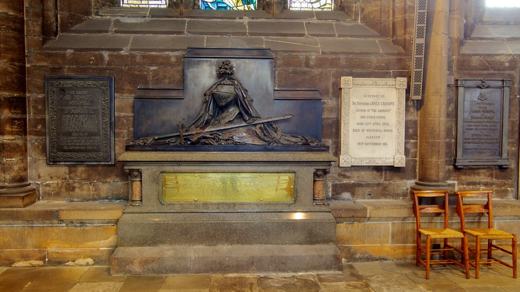 Glasgow Cathedral featuring religious aspects, art and interior views