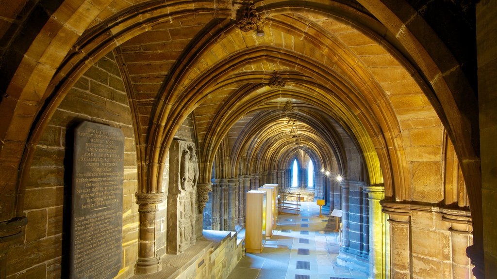 Glasgow Cathedral which includes a church or cathedral, religious aspects and interior views