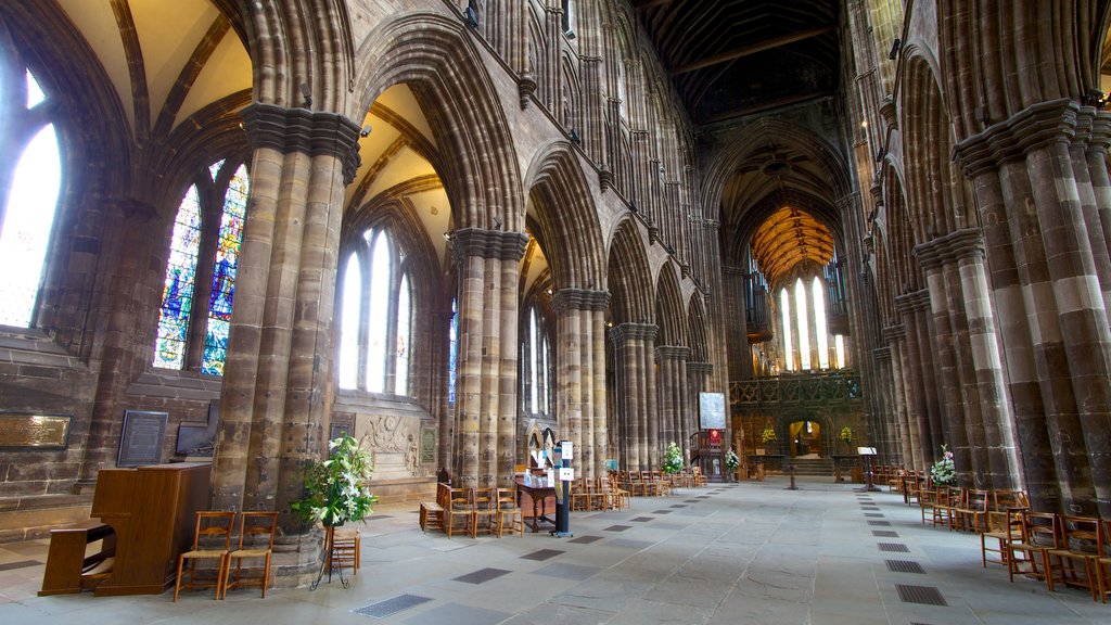 Glasgow Cathedral which includes religious aspects, interior views and a church or cathedral