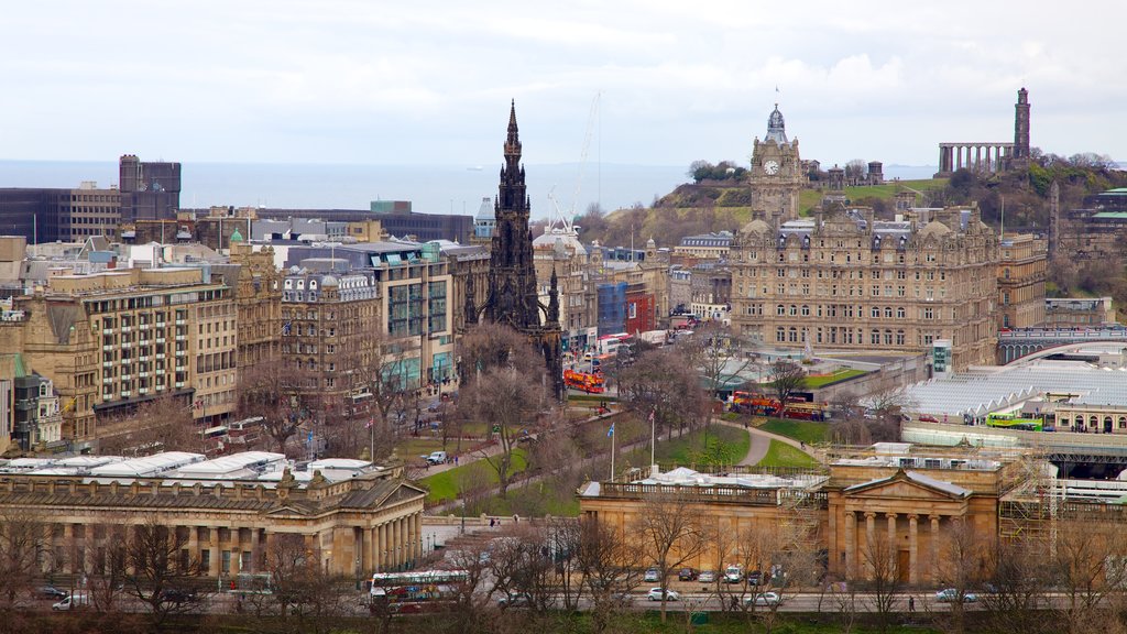 Edinburgh Castle featuring heritage architecture and a city