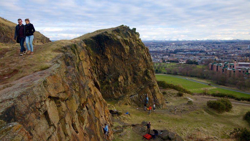 Arthur\'s Seat which includes hiking or walking, mountains and landscape views