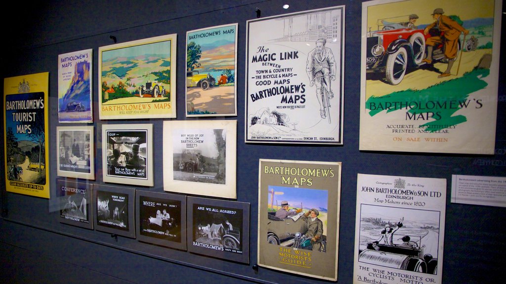 National Library of Scotland showing interior views and signage