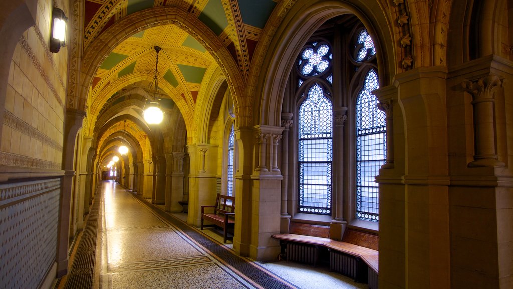 Manchester City Hall which includes heritage architecture and interior views