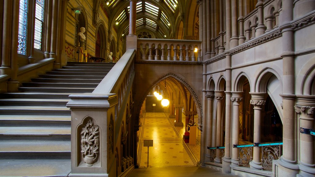 Manchester City Hall showing heritage architecture, interior views and an administrative building