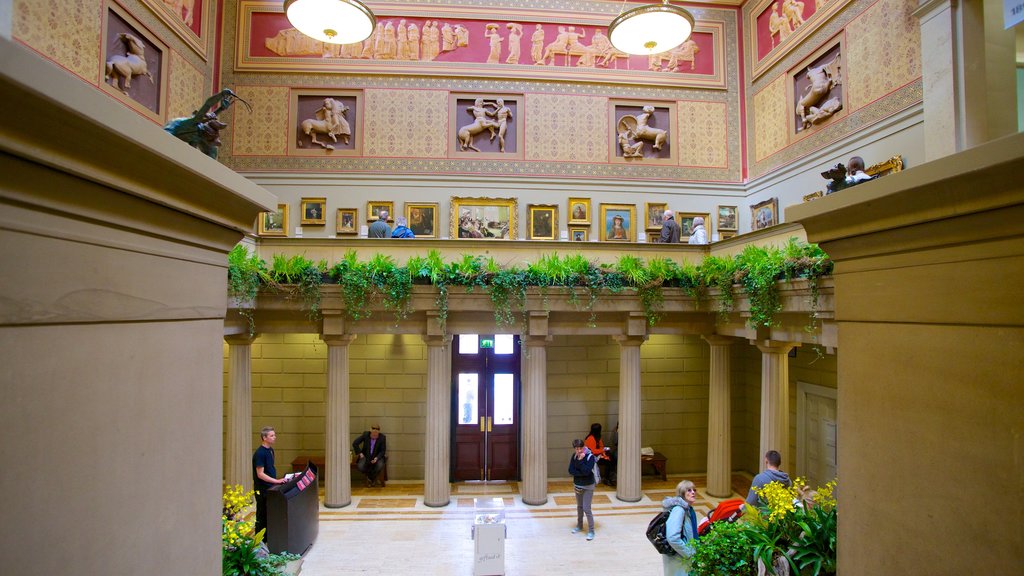 Manchester Art Gallery showing interior views and art