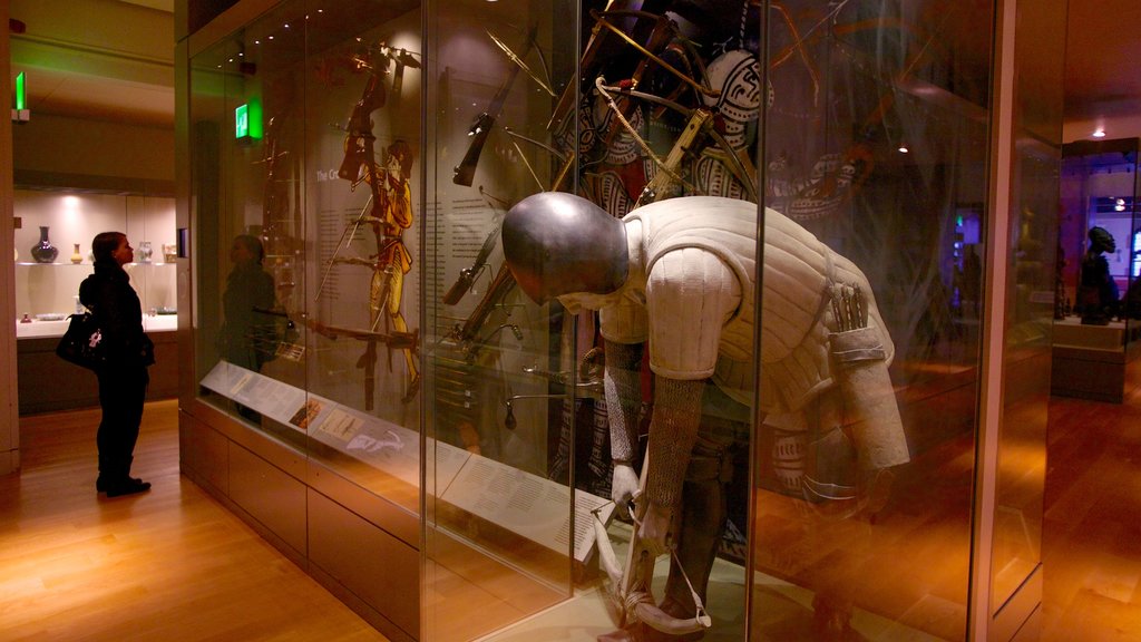 Manchester Museum ofreciendo vista interna y también una mujer