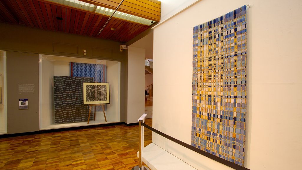 Whitworth Art Gallery showing interior views and art