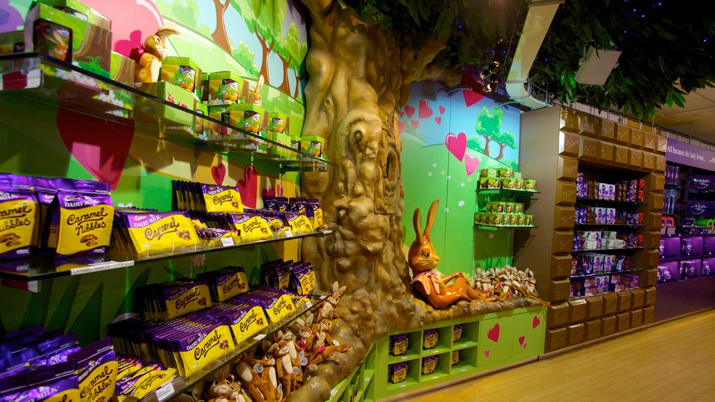 Cadbury World que inclui vistas internas e mercados