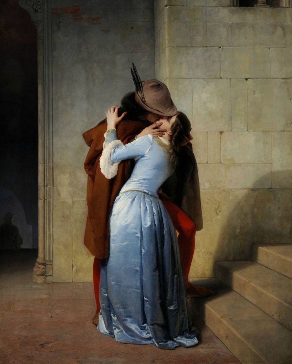 Francesco Hayez, Il bacio, 1851, Milano, Pinacoteca di Brera (Wikimedia Commons - https://commons.wikimedia.org/wiki/File%3AEl_Beso_(Pinacoteca_de_Brera%2C_Mil%C3%A1n%2C_1859).jpg