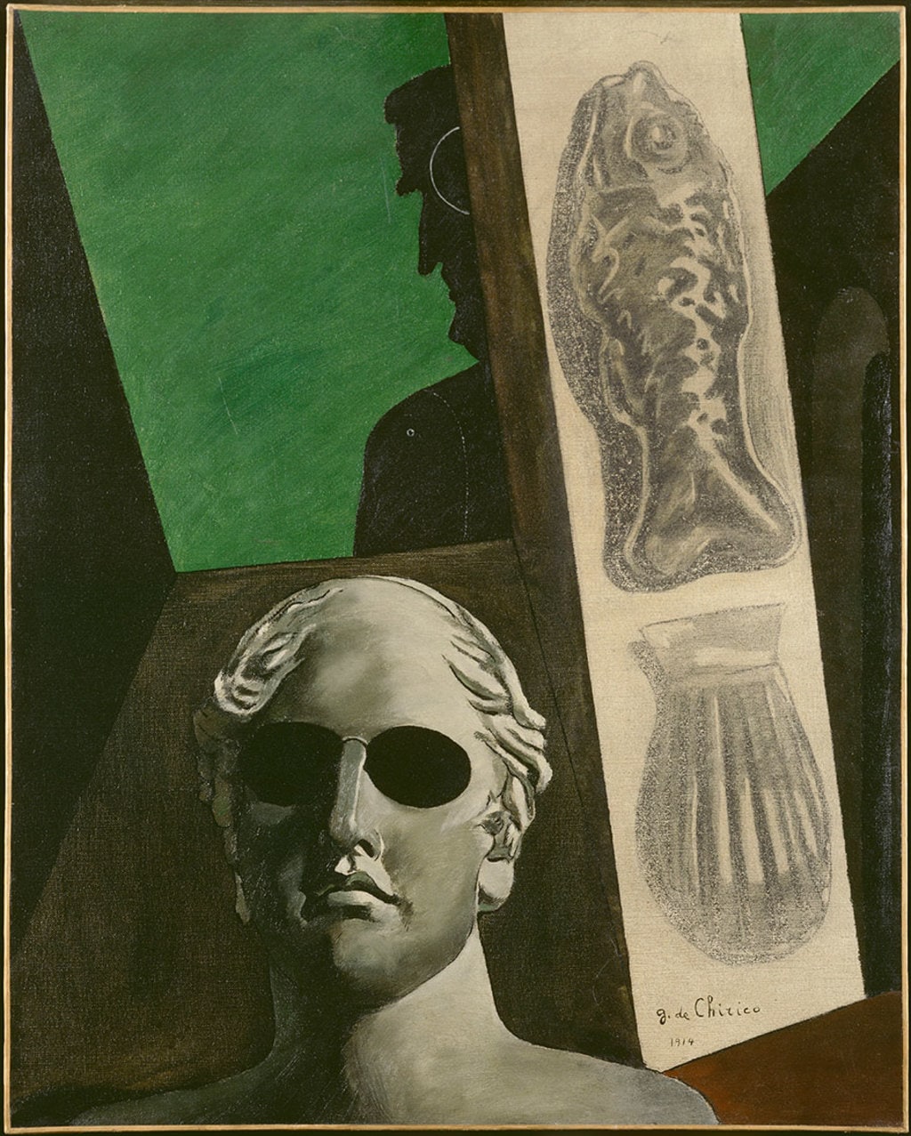 Giorgio de Chirico, Portrait (prémonitoire) de Guillaume Apollinaire, 1914,Paris, Musée National d'Art Moderne -Centre Georges Pompidou © Centre Pompidou, MNAM-CCI, Dist. RMN-Grand Palais / Adam Rzepka © ADAGP, Paris 2016 