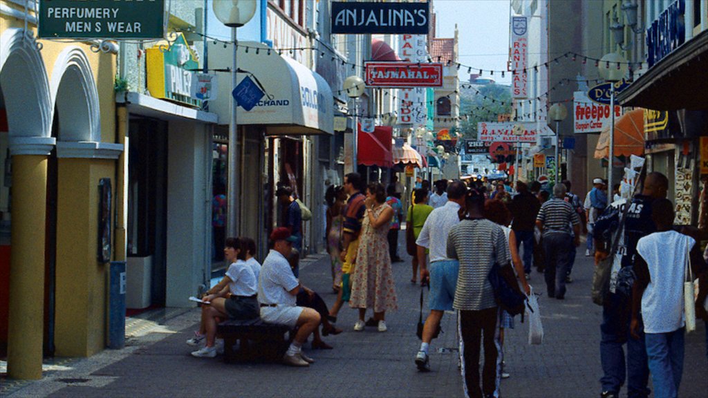 Willemstad som inkluderer by, shopping og gatescener