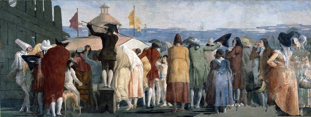 Giandomenico Tiepolo, Mondo Novo, 1791, Affresco strappato dalla Villa di Zianigo - Portico. Venezia, Ca' Rezzonico - Museo del Settecento Veneziano. Courtesy of © Fondazione Musei Civici di Venezia