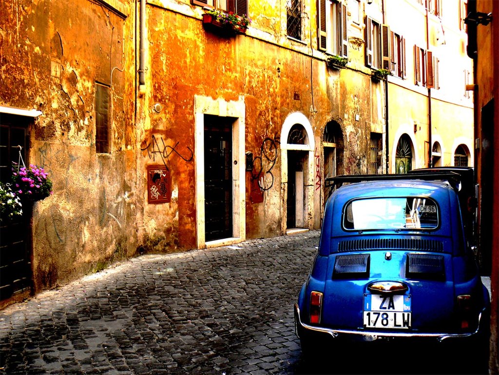 Tra i vicoli di Trastevere - By mozzercork (Flickr)  , via Wikimedia Commons