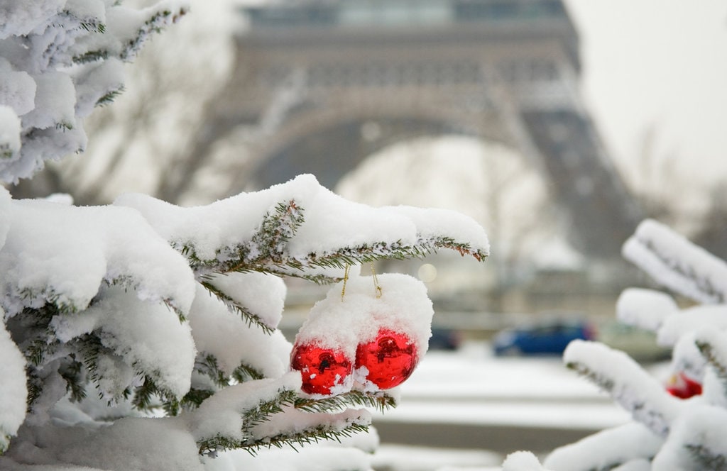 Una giornata nevosa ai piedi della Torre Eiffel. Fonte: EDAM