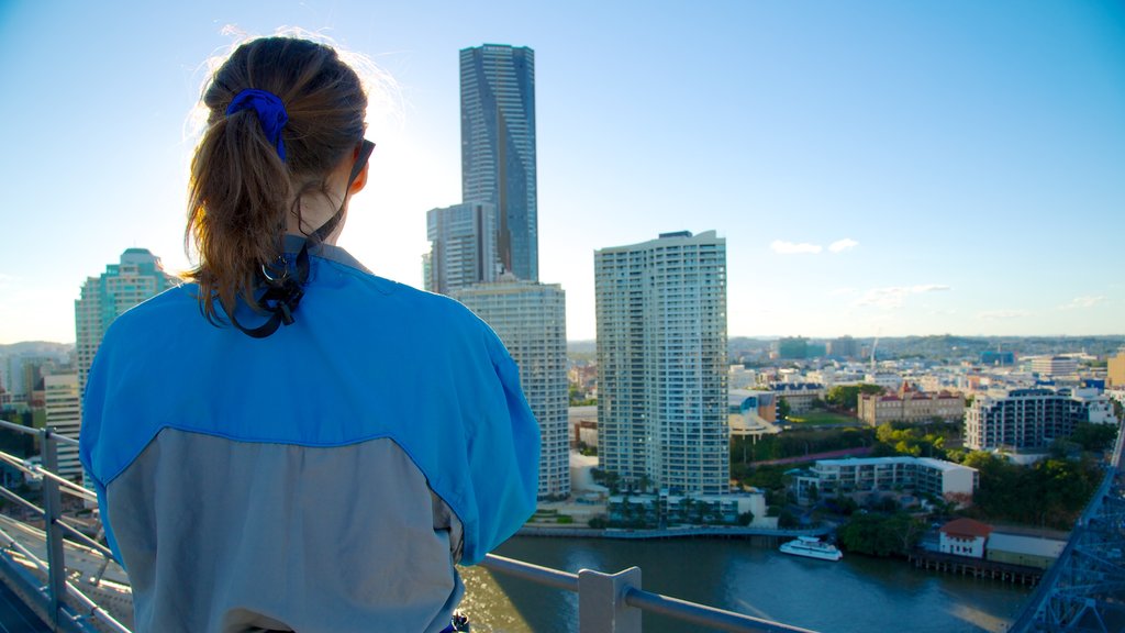 Story Bridge featuring central business district, views and a city