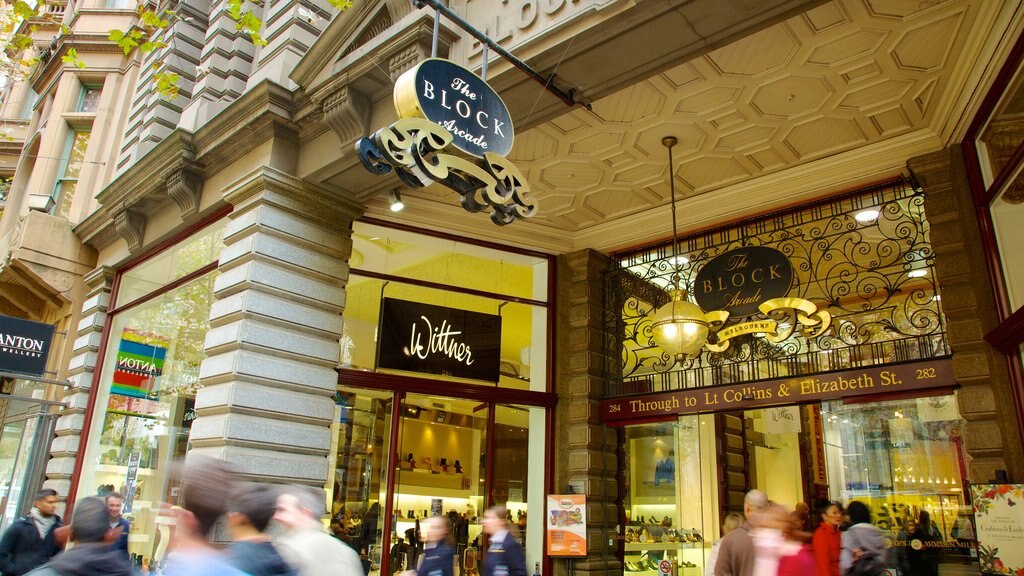 Collins Street showing shopping, street scenes and a city