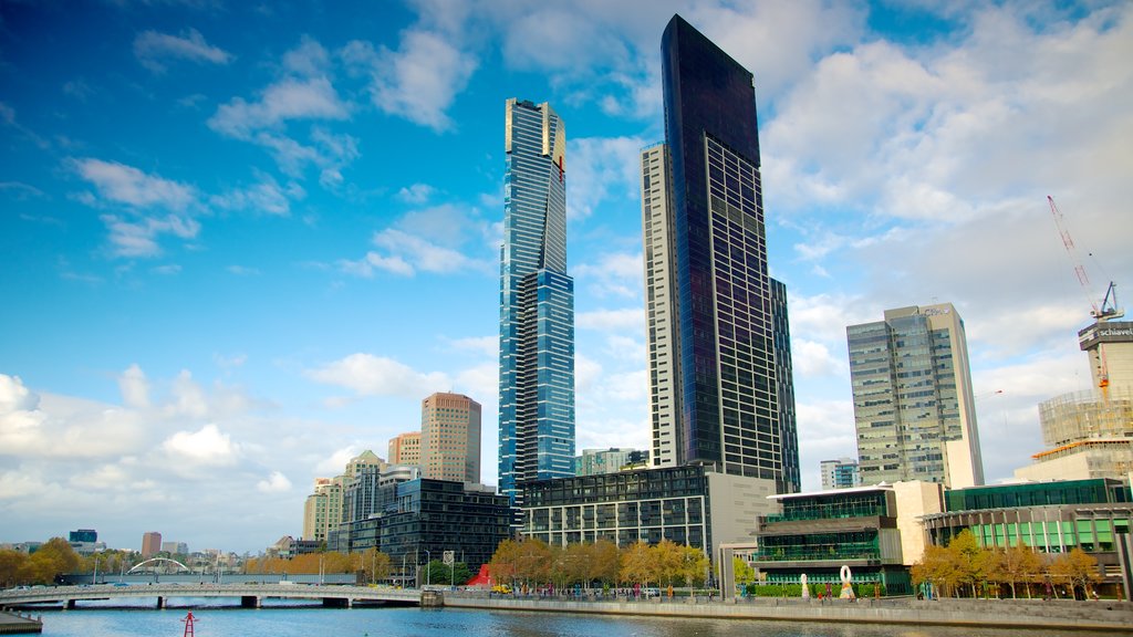 Eureka Tower showing a city, a river or creek and a skyscraper