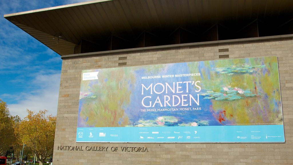 National Gallery of Victoria featuring signage and art