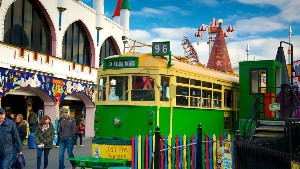 Luna Park showing rides and railway items