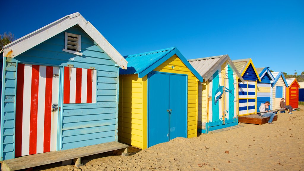 Brighton Beach mostrando spiaggia sabbiosa