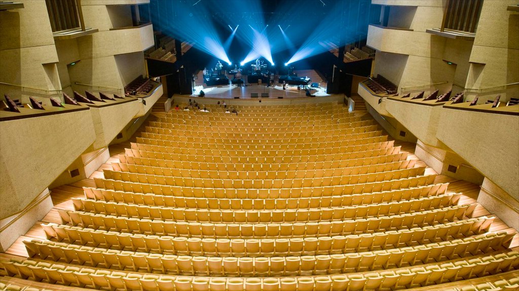 Queensland Performing Arts Centre showing performance art, theatre scenes and interior views