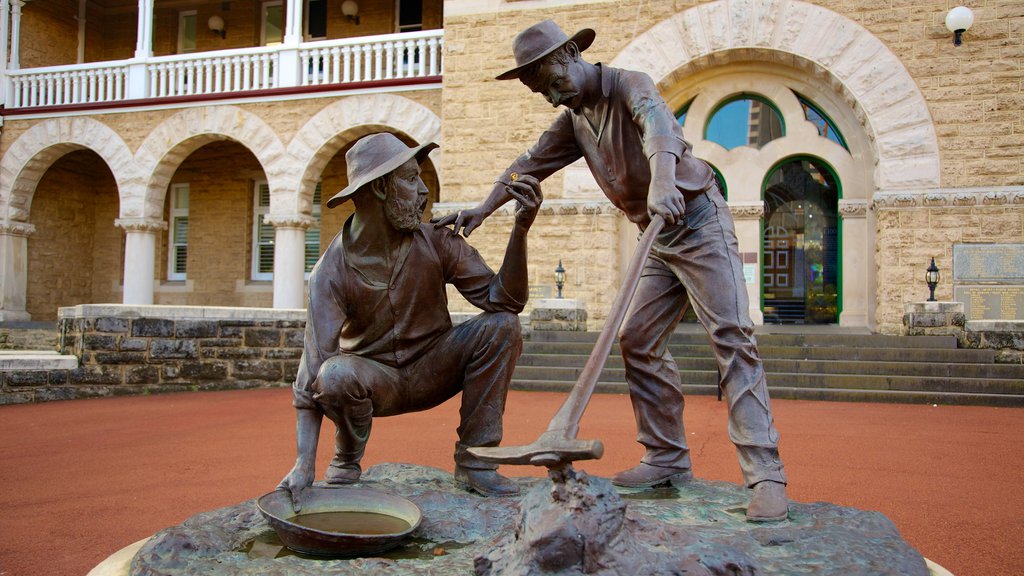 Perth Mint showing a monument, a statue or sculpture and heritage architecture