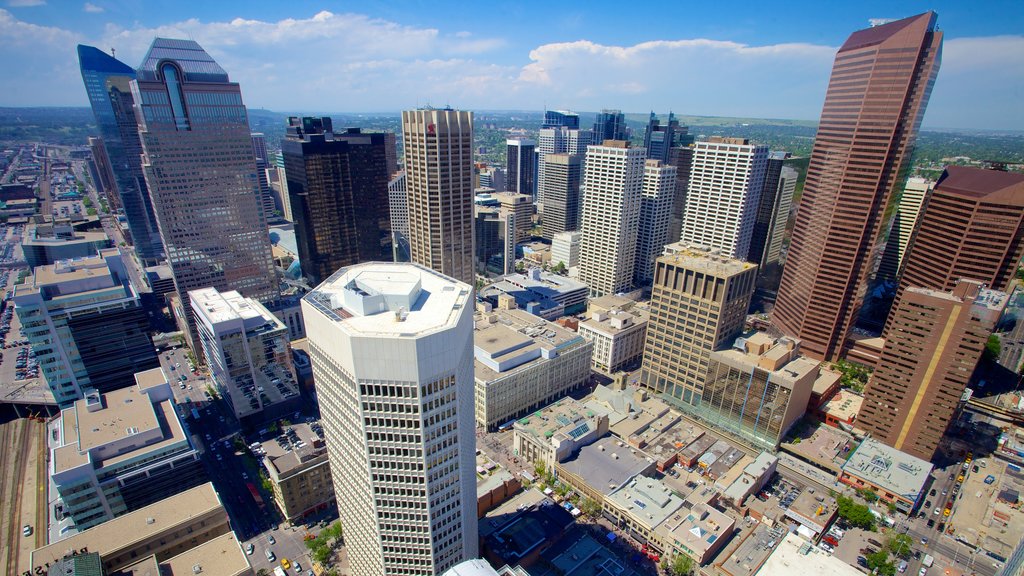 Calgary Tower which includes a city, skyline and a high rise building